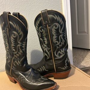 Nacona Black Leather Cowboy Boots